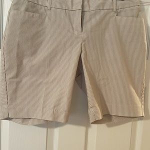 Tan and white shorts